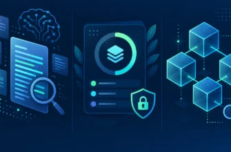 Ilustração comparando unidades de processamento de IA, créditos de serviços digitais e ativos registrados em blockchain.
